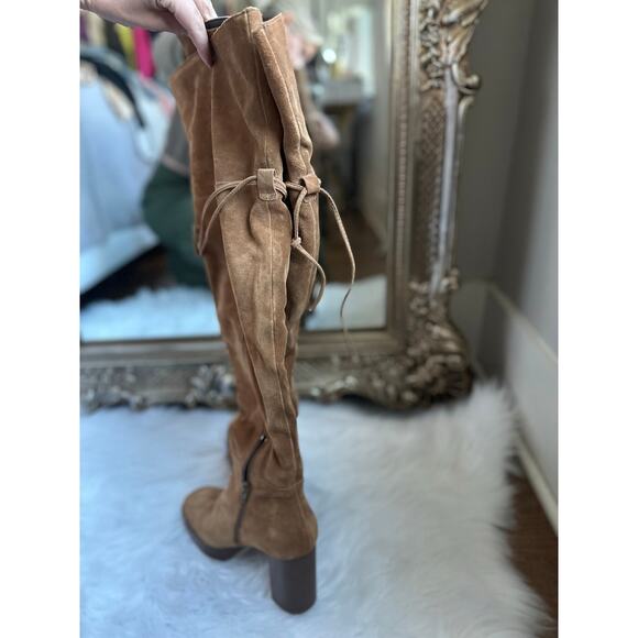 Free People Echo Platform Over-The-Knee Boots Brown Suede Size 38 7.5 NEW NWOB - Picture 5 of 6